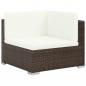 Preview: 7-tlg. Garten-Lounge-Set mit Auflagen Poly Rattan Braun