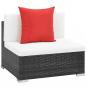 Preview: 7-tlg. Garten-Lounge-Set mit Auflagen Poly Rattan Schwarz