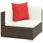 Preview: 7-tlg. Garten-Lounge-Set mit Auflagen Poly Rattan Braun