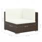 Preview: 7-tlg. Garten-Lounge-Set mit Auflagen Poly Rattan Braun