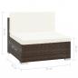 Preview: 7-tlg. Garten-Lounge-Set mit Auflagen Poly Rattan Braun