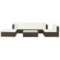 Preview: ARDEBO.de - 6-tlg. Garten-Lounge-Set mit Auflagen Poly Rattan Braun