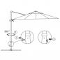 Preview: Ampelschirm mit Aluminium-Mast Sandfarben 300 cm 