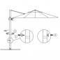 Preview: Ampelschirm mit Stahlmast 250×250 cm Sandfarben