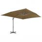 Preview: Ampelschirm mit Aluminium-Mast 400x300 cm Taupe