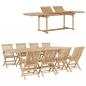 Preview: ARDEBO.de - 9-tlg. Garten-Essgruppe 180-280 x 100 x 75 cm Teak Massivholz