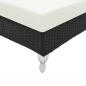 Preview: Sonnenliege mit Auflage Poly Rattan Schwarz