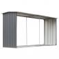 Preview: Brennholzlager aus verzinktem Stahl 330 x 92 x 153 cm Grau