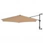 Preview: ARDEBO.de - Sonnenschirm Wandmontage mit Metallmast 300 cm Taupe