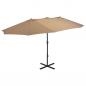 Preview: ARDEBO.de - Sonnenschirm mit Aluminium-Mast 460x270 cm Taupe