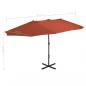 Preview: Sonnenschirm mit Aluminium-Mast 460x270 cm Terracotta-Rot