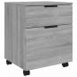 Preview: Mobiler Aktenschrank mit Rollen Grau Sonoma 45x38x54 cm