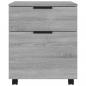 Preview: Mobiler Aktenschrank mit Rollen Grau Sonoma 45x38x54 cm