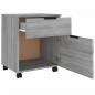 Preview: Mobiler Aktenschrank mit Rollen Grau Sonoma 45x38x54 cm