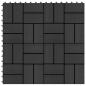 Preview: ARDEBO.de - Terrassenfliesen 11 Stück WPC 30 x 30 cm 1 qm Schwarz