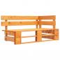 Preview: ARDEBO.de - Outdoor-Eckbank Paletten Holz Honigbraun