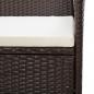 Preview: 4-tlg. Garten-Lounge-Set mit Auflagen Poly Rattan Braun