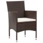 Preview: 4-tlg. Garten-Lounge-Set mit Auflagen Poly Rattan Braun