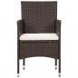 Preview: 4-tlg. Garten-Lounge-Set mit Auflagen Poly Rattan Braun