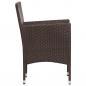 Preview: 4-tlg. Garten-Lounge-Set mit Auflagen Poly Rattan Braun