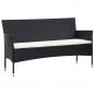 Preview: 4-tlg. Garten-Lounge-Set mit Auflagen Poly Rattan Schwarz