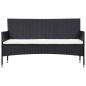 Preview: 4-tlg. Garten-Lounge-Set mit Auflagen Poly Rattan Schwarz