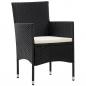 Preview: 4-tlg. Garten-Lounge-Set mit Auflagen Poly Rattan Schwarz