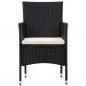 Preview: 4-tlg. Garten-Lounge-Set mit Auflagen Poly Rattan Schwarz