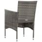 Preview: 4-tlg. Garten-Lounge-Set mit Auflagen Poly Rattan Grau