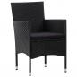 Preview: 4-tlg. Garten-Lounge-Set mit Auflagen Poly Rattan Schwarz