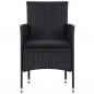 Preview: 4-tlg. Garten-Lounge-Set mit Auflagen Poly Rattan Schwarz