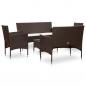 Preview: 5-tlg. Garten-Lounge-Set mit Auflagen Poly Rattan Braun