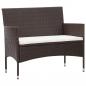 Preview: 5-tlg. Garten-Lounge-Set mit Auflagen Poly Rattan Braun