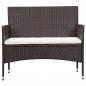 Preview: 5-tlg. Garten-Lounge-Set mit Auflagen Poly Rattan Braun