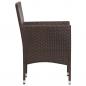 Preview: 5-tlg. Garten-Lounge-Set mit Auflagen Poly Rattan Braun