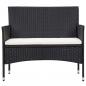 Preview: 5-tlg. Garten-Lounge-Set mit Auflagen Poly Rattan Schwarz