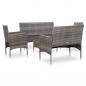 Preview: 5-tlg. Garten-Lounge-Set mit Auflagen Poly Rattan Grau