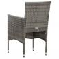 Preview: 5-tlg. Garten-Lounge-Set mit Auflagen Poly Rattan Grau