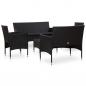 Preview: 5-tlg. Garten-Lounge-Set mit Auflagen Poly Rattan Schwarz