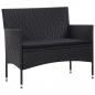 Preview: 5-tlg. Garten-Lounge-Set mit Auflagen Poly Rattan Schwarz