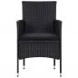 Preview: 5-tlg. Garten-Lounge-Set mit Auflagen Poly Rattan Schwarz