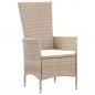 Preview: 7-tlg. Garten-Essgruppe mit Auflagen Poly Rattan Beige