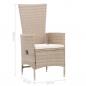 Preview: 7-tlg. Garten-Essgruppe mit Auflagen Poly Rattan Beige