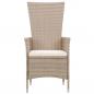 Preview: 7-tlg. Garten-Essgruppe mit Auflagen Poly Rattan Beige