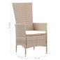 Preview: 7-tlg. Garten-Essgruppe mit Auflagen Poly Rattan Beige