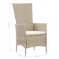 Preview: 9-tlg. Garten-Essgruppe mit Auflagen Poly Rattan Beige