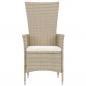 Preview: 9-tlg. Garten-Essgruppe mit Auflagen Poly Rattan Beige