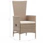 Preview: 9-tlg. Garten-Essgruppe mit Auflagen Poly Rattan Beige