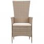 Preview: 9-tlg. Garten-Essgruppe mit Auflagen Poly Rattan Beige