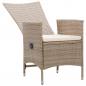 Preview: Gartenstühle 2 Stk. mit Auflagen Poly Rattan Beige